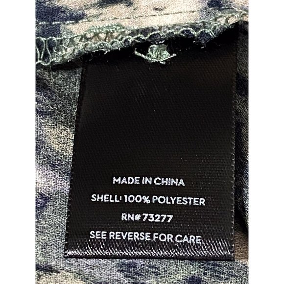 Simply Vera Size XL Black Print Handkerchief Hem Semi Sheer Long Sleeve Top - Picture 8 of 10